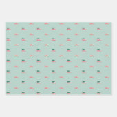 Kerstparade met brandweerauto's inpakpapier vel (Voorkant 3)