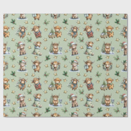 Kerstparade met Schotse Hooglanders Cadeaupapier