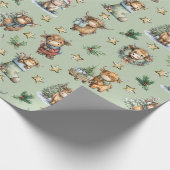 Kerstparade met Schotse Hooglanders Cadeaupapier (Hoek)