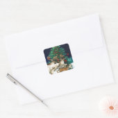kerstparade vierkante sticker (Envelop)