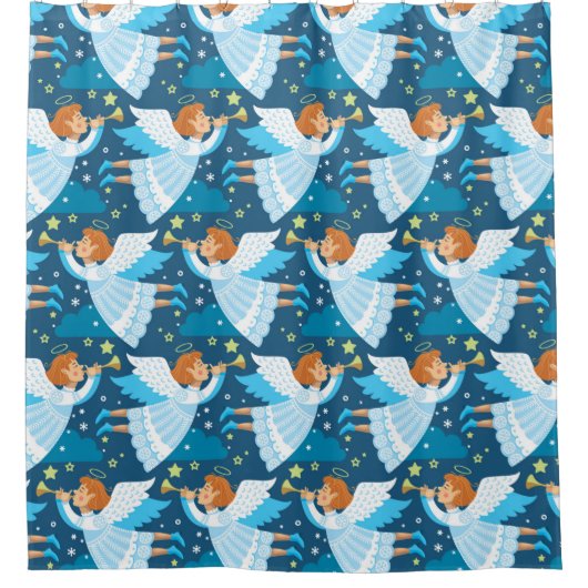 Kerstparafernalia. Illustratie Douchegordijn (Voorkant)