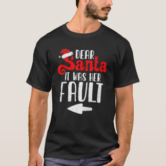 Kerstparen, beste kerstman... haar schuld t-shirt