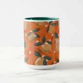 Kerstparen en bloemen patroon mok (Midden)