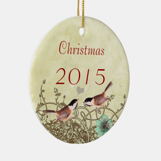 kerstparen Foto Ornament (Rechts)