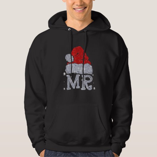 Kerstparen met Mr en Mrs Santa Hat Xma Hoodie (Voorkant)
