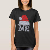 Kerstparen met Mr en Mrs Santa Hat Xma T-shirt (Voorkant)