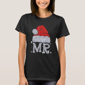 Kerstparen met Mr en Mrs Santa Hat Xma T-shirt