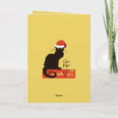 Kerstparodie Le Chat Noel uitgeknipte vorm met sto Feestdagen Kaart (Achterkant)