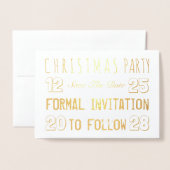 Kerstpartij sparen de Datum Kaart van de Folie (Voorkant met envelop)