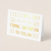 Kerstpartij sparen de Datum Kaart van de Folie (Voorkant)
