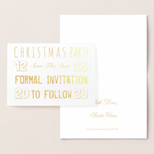 Kerstpartij sparen de Datum Kaart van de Folie (Display)