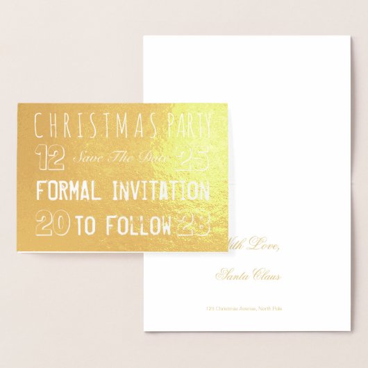 Kerstpartij sparen de Datum Kaart van de Folie (Display)