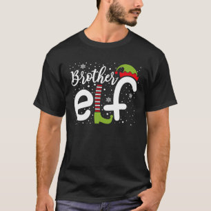 Kerstparty Familie Pyjama Broer Elf Matching T-shirt
