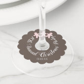 Kerstparty Gemberkoekjes Wijnglaslabel (Dichtbij)
