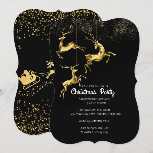 Kerstparty Kaart (Voorkant / Achterkant)