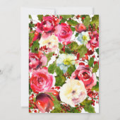 KERSTPARTY Kerst Kerstmis Hulstbes Floral Kaart (Achterkant)