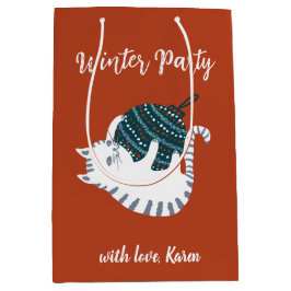 Kerstparty Kerstcadeau Kat  Medium Cadeauzakje