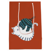 Kerstparty Kerstcadeau Kat  Medium Cadeauzakje (Achterkant)
