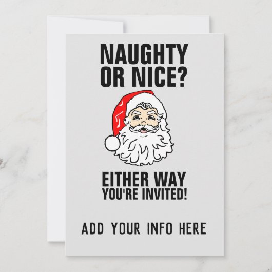 KERSTPARTY UITNODIGINGEN VAN DE KERSTMAN (Voorkant)
