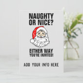 KERSTPARTY UITNODIGINGEN VAN DE KERSTMAN (Staand voorkant)