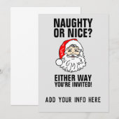 KERSTPARTY UITNODIGINGEN VAN DE KERSTMAN (Voorkant / Achterkant)