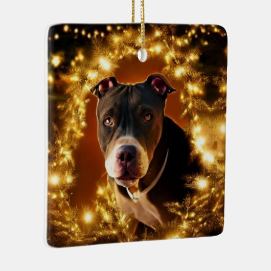 kerstpas Bull Keramisch Ornament (Rechts)