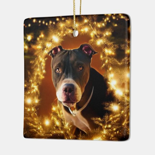 kerstpas Bull Keramisch Ornament (Links)