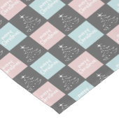 Kerstpasta blauw en roze modern patroon korte tafelloper (Hoek)