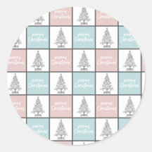 Kerstpasta blauw en roze modern patroon