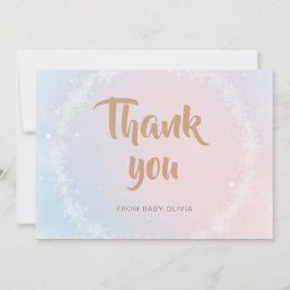 Kerstpastel Winter Snowflake Baby shower Bedankkaart
