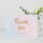 Kerstpastel Winter Snowflake Baby shower Bedankkaart (Staand voorkant)