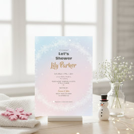 Kerstpastel Winter Snowflake Baby shower Kaart