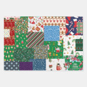 kerstpatchwork, gemengde kleur inpakpapier vel (Voorkant)