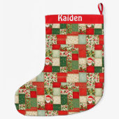 kerstpatchwork grote kerstsok (Achterkant)