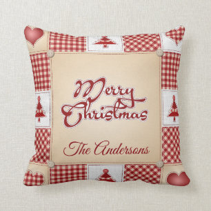 kerstpatchwork Quilt Pillow Kussen