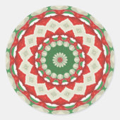kerstpatchwork ronde sticker (Voorkant)