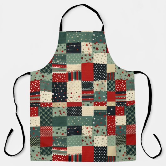 kerstpatchwork schort (Voorkant)