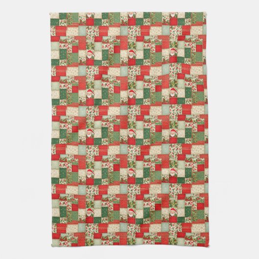 kerstpatchwork theedoek (Verticaal)