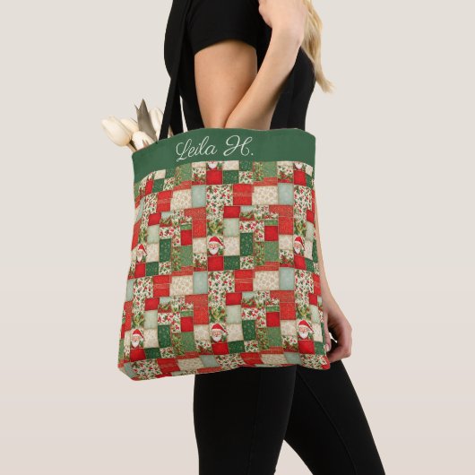 kerstpatchwork tote bag (Dichtbij)
