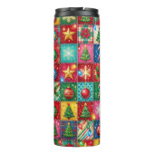 KERSTPATCHWORK-UITERLIJK IN HELDE KLEUREN THERMOSBEKER (Achterkant)