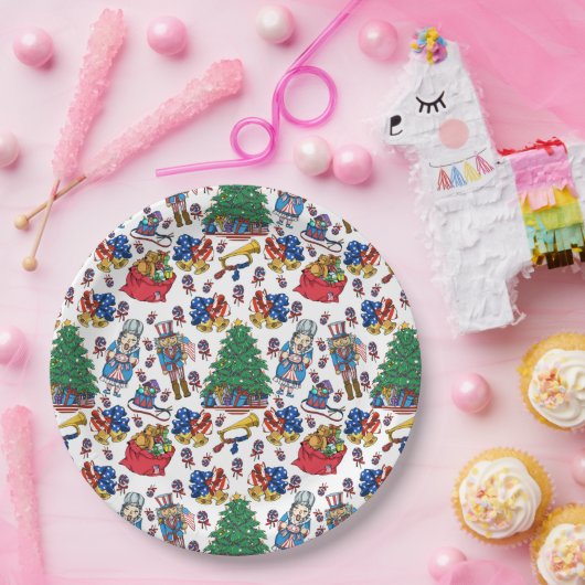 kerstpatriottische voedingskrakers papieren bordje (Feest)