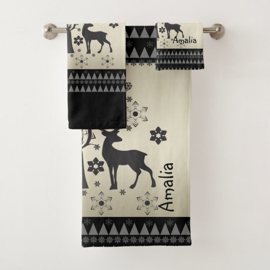 kerstpatronen bad handdoek (Insitu)