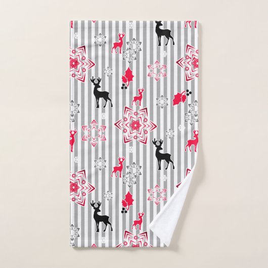 kerstpatronen bad handdoek (Handdoek)