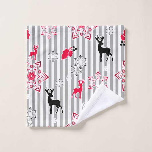 kerstpatronen bad handdoek (Wasdoekje)