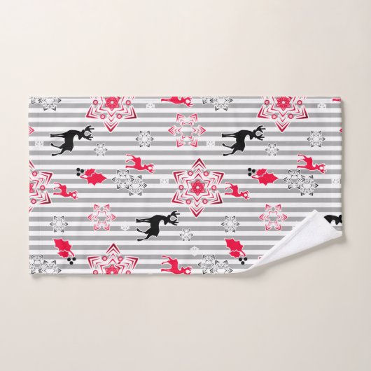 kerstpatronen bad handdoek (Handdoek)