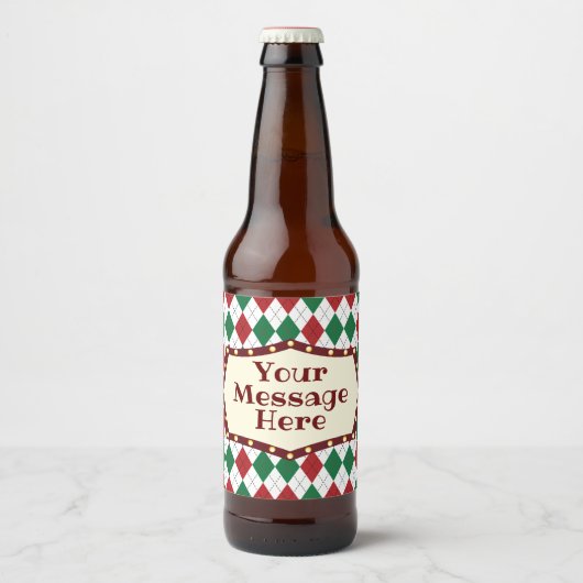 kerstpatronen bier etiket (Voorkant)