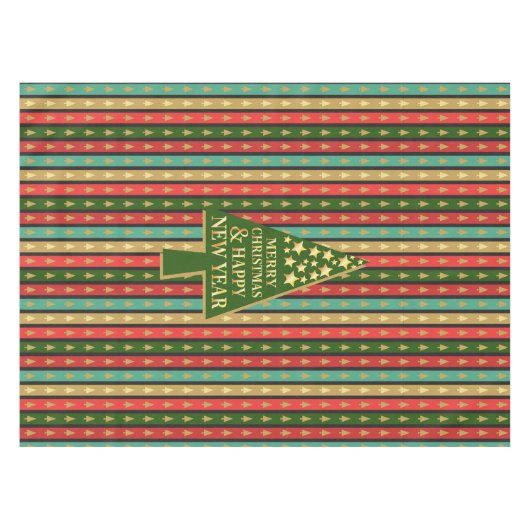 Kerstpatronen - Elegant en chique boomontwerp Tafelkleed (Voorkant (Horizontaal))
