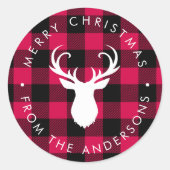 kerstpatronen en bier ronde sticker (Voorkant)