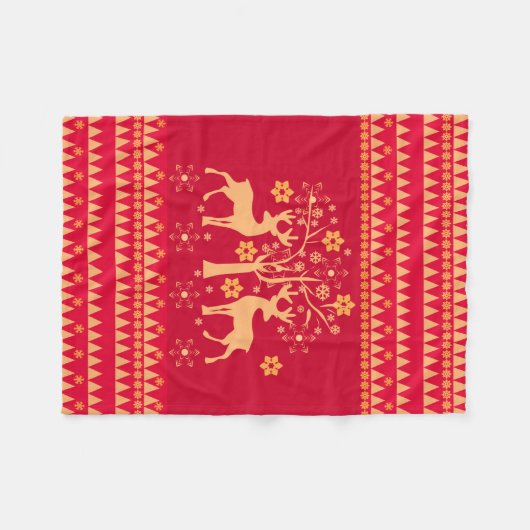 kerstpatronen fleece deken (Voorkant (Horizontaal))