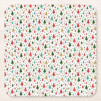 Kerstpatronen - landschap van kleurrijke bomen kartonnen onderzetters